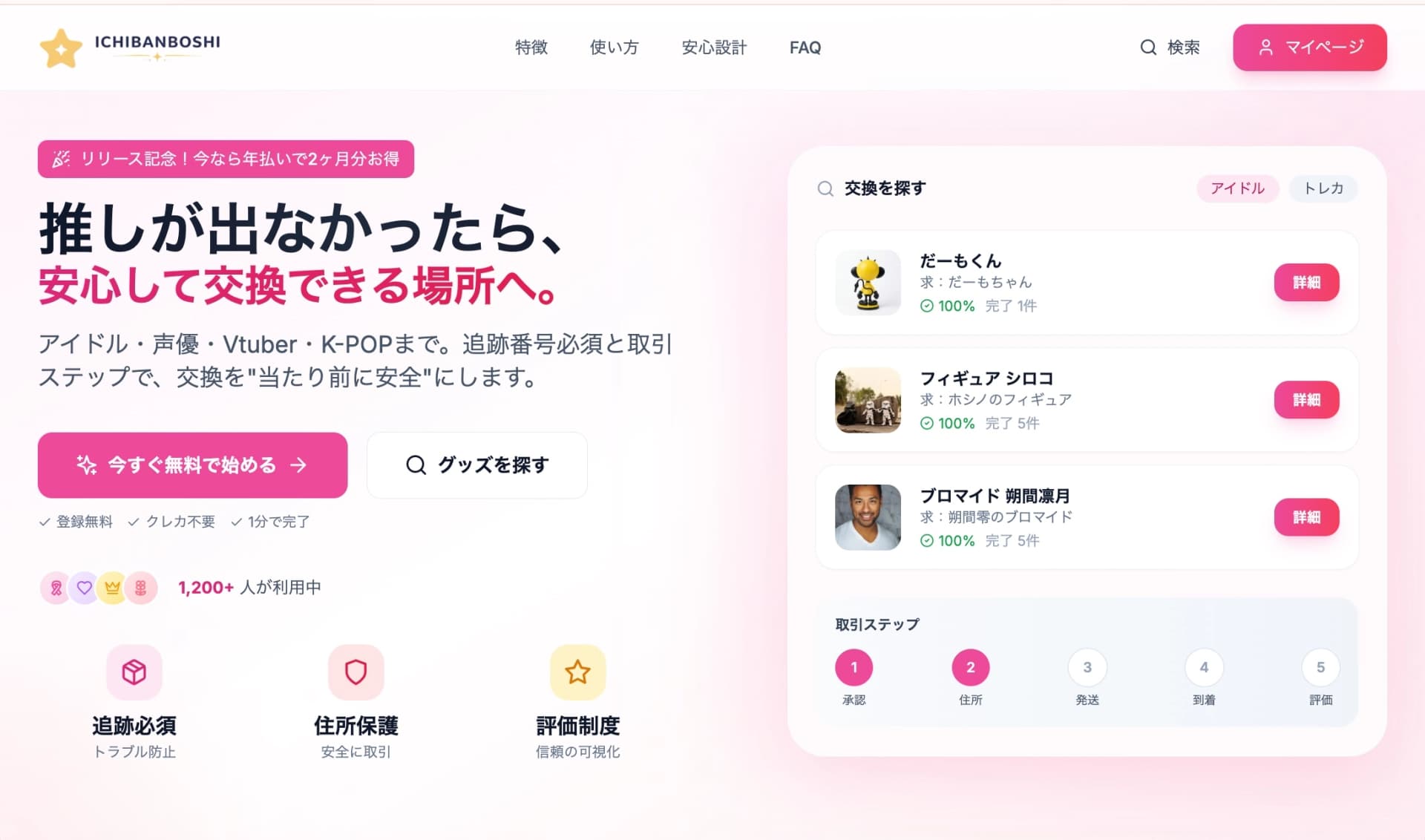 ICHIBANBOSHI - 推し活グッズ交換プラットフォーム
